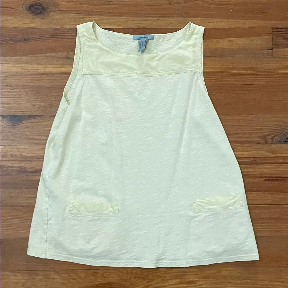 Nurture Yellow Cotton Linen Sleeveless Pullover Top Shirt Womens Size Large - Picture 3 of 7